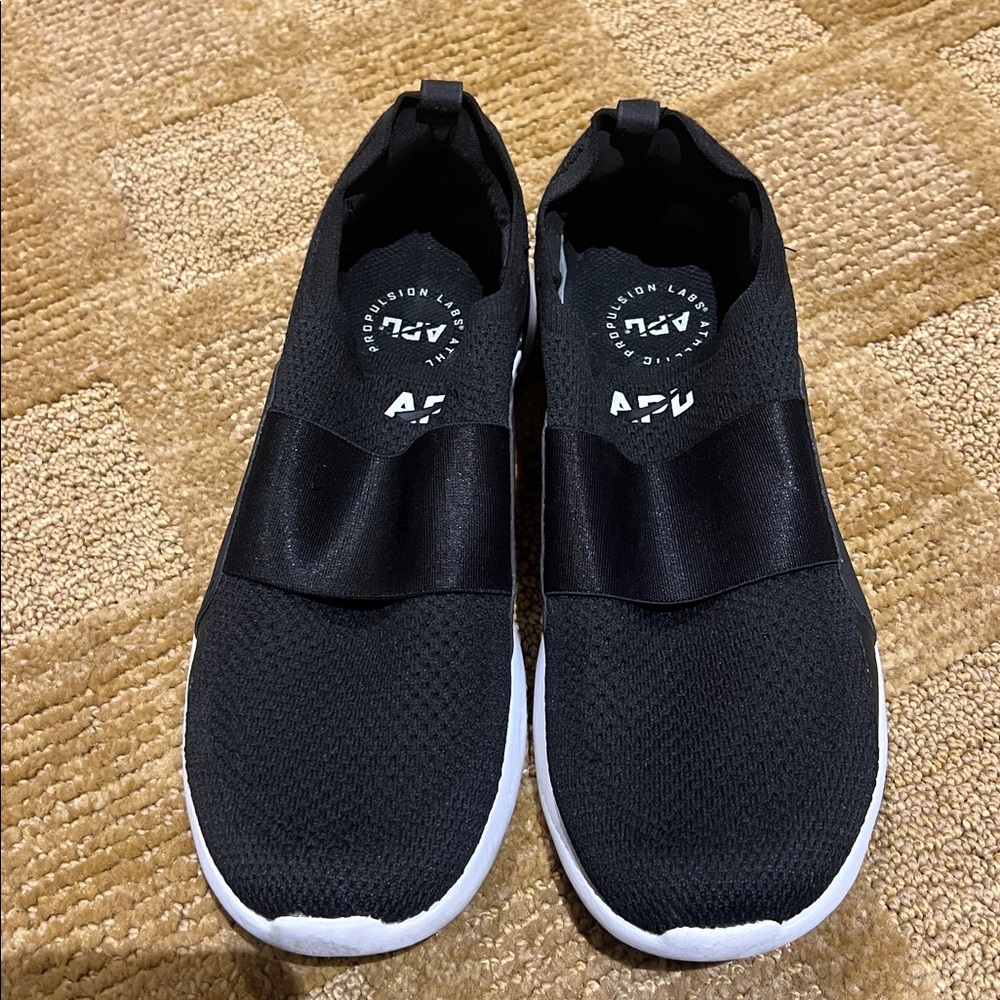 APL Black Knit Slip-On Shoes